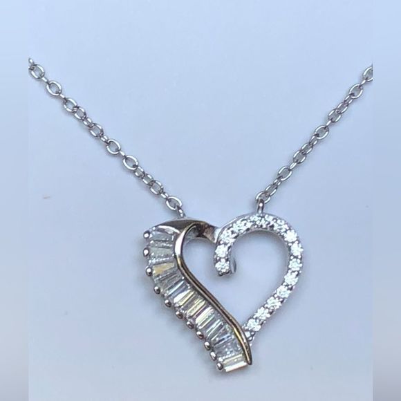 Giani Bernini Jewelry - NWT sapphire and cubic zirconia silver heart pendant necklace Giani Bernini
